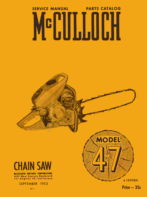 Product picture McCulloch 47 Chain Saw Owners & Operators Manual 